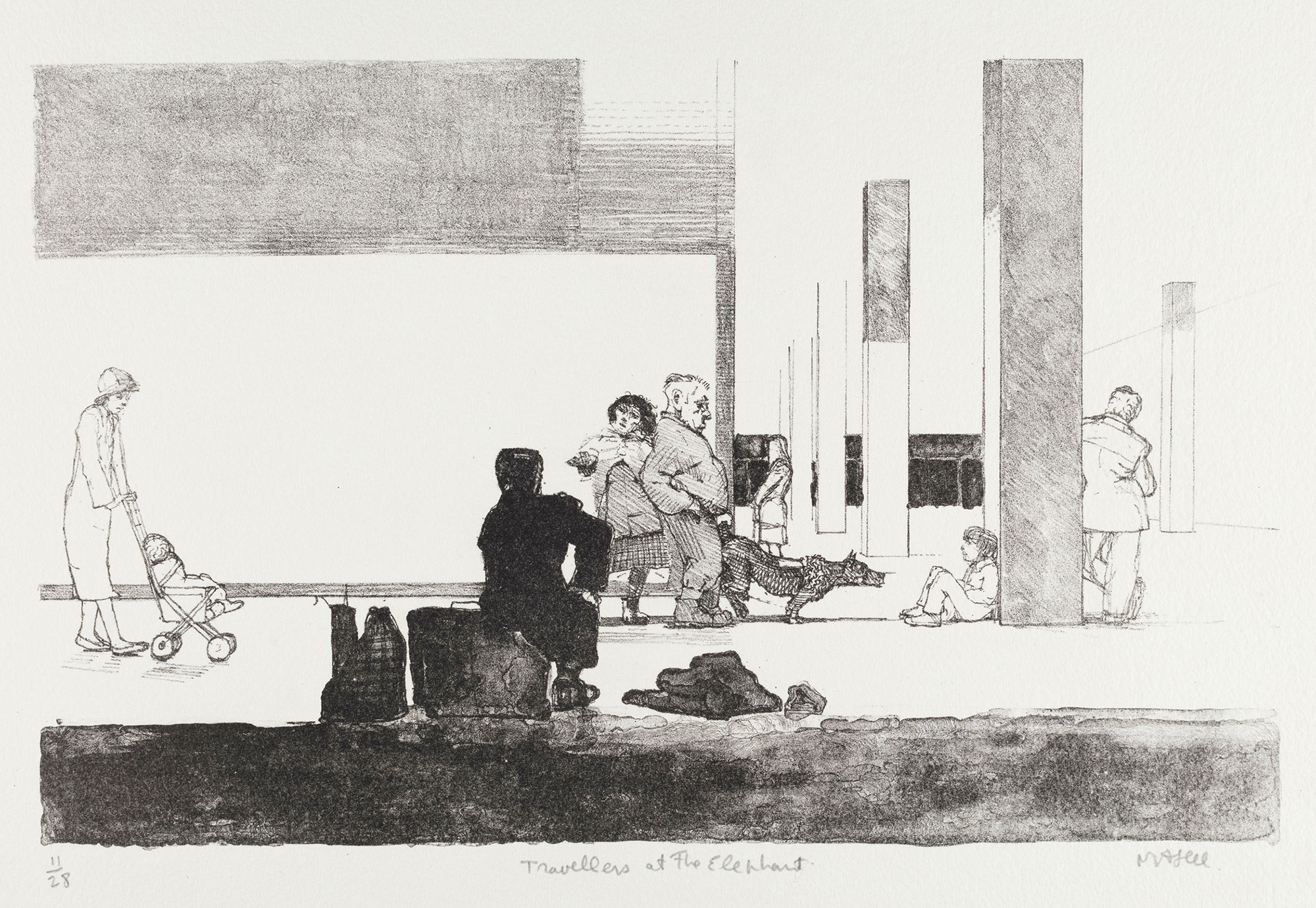 Michael Fell, Travellers at the Elephant, 1980-1989 Michael Fell, Travellers at the Elephant, 1980-1989